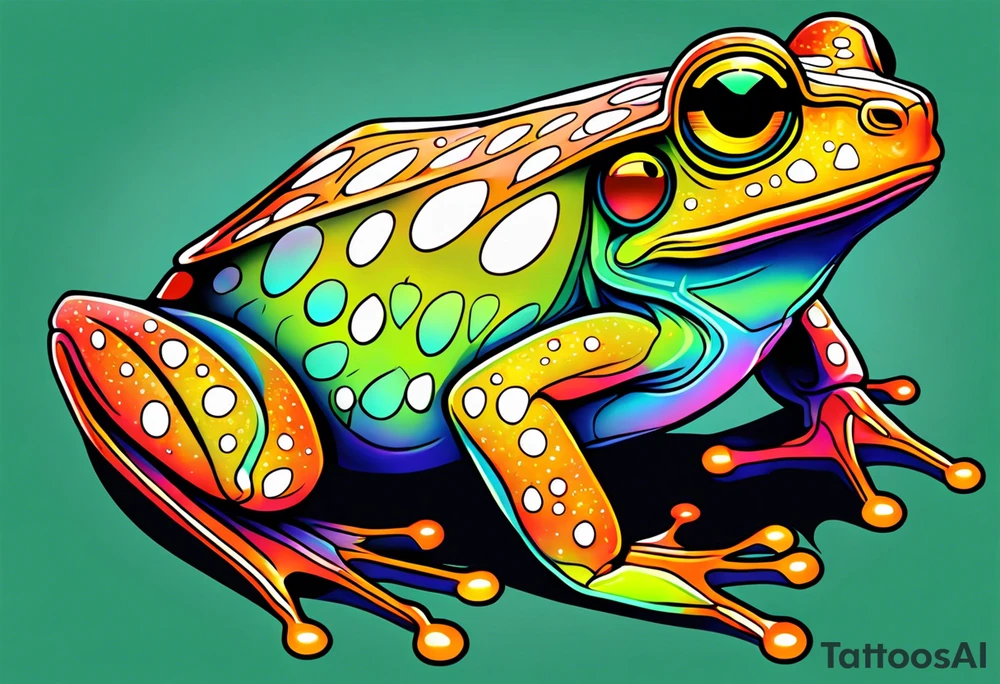 a psychedelic frog tattoo idea