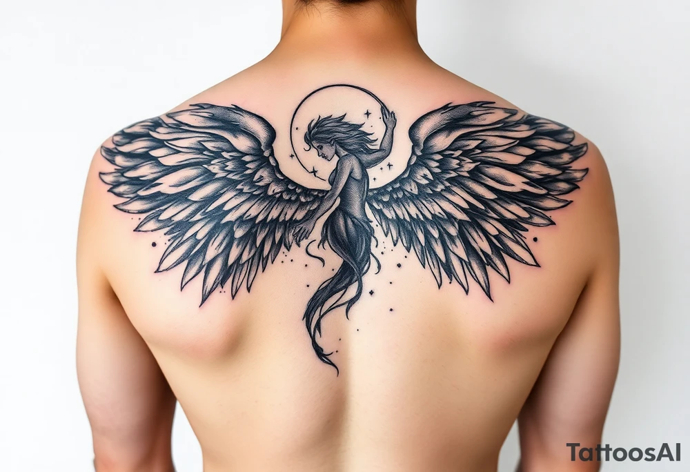 Archangel ariel tattoo stencil tattoo idea