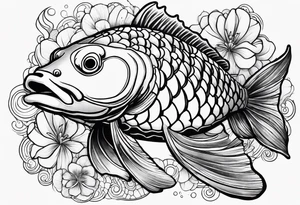 Koi fish with a turtle head tattoo idea