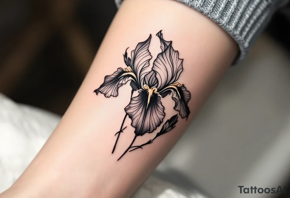 Iris flower tattoo idea