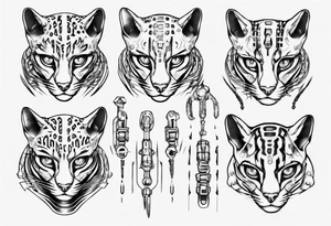 cybernetic ocelot tattoo idea