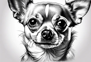 Portrait of chihuahua dog with paw print and phrase “loving you changed my life, losing you did the sane tattoo idea