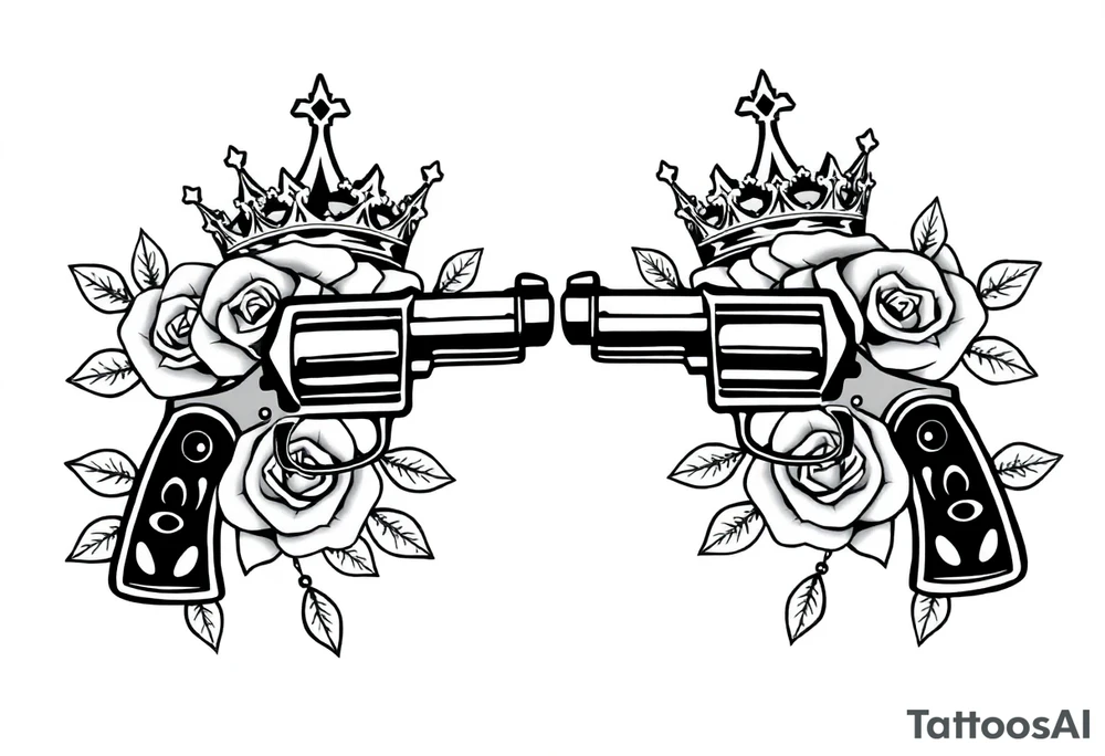 Crowns guns roses tattoo idea