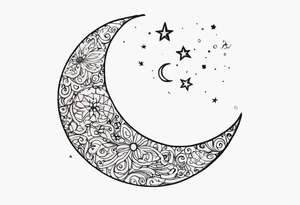 a moon made with words saying 
 dancing in the moonlight tattoo idea