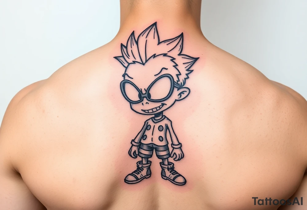 Trippy cartoon character tattoo idea