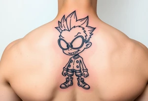 Trippy cartoon character tattoo idea