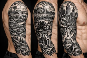 from farmlands of North Florida to Metropolitan Atlanta tattoo idea