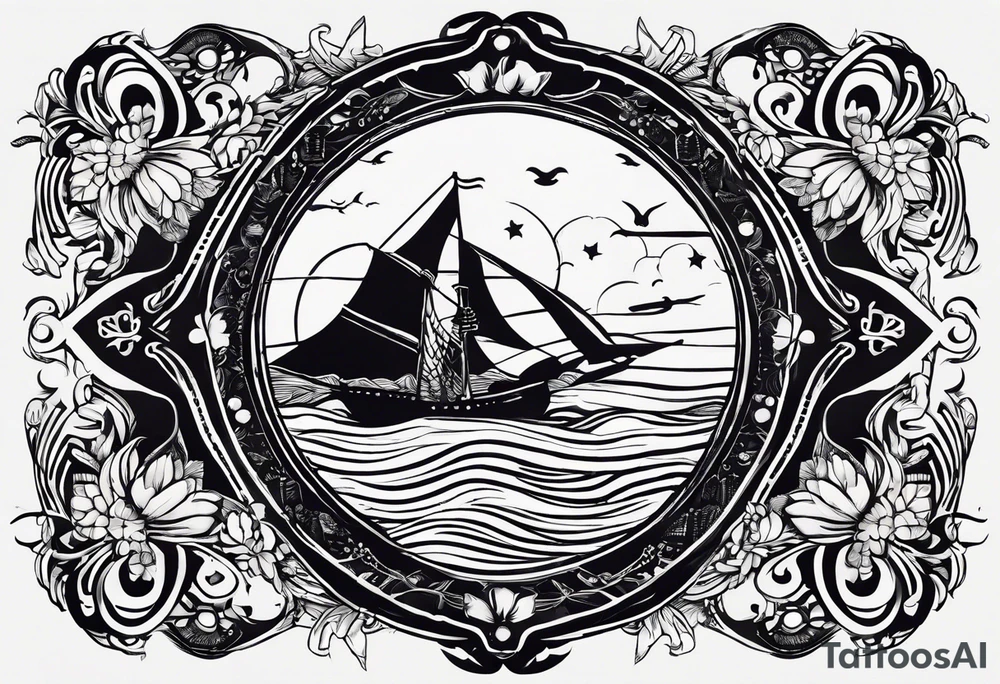 erstelle in tattoo mit den koordination der Insel sylt und den Initialen L und C sowie einer Hundepfote tattoo idea