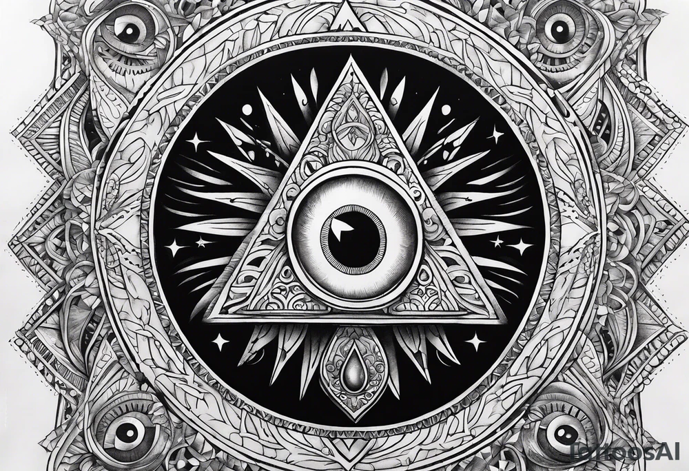 the hand of Fatima with all-seeing eye tattoo idea