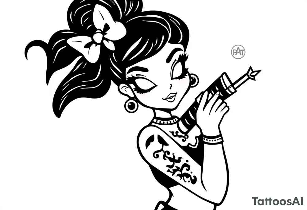 Chicano gangsta girl pretty tattoo idea