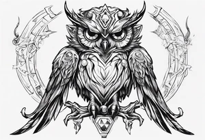 The Demon Owl Stolas, a Prince of Hell who is obsessed with gems, knowledge of astrology and poisonous gems. tattoo idea