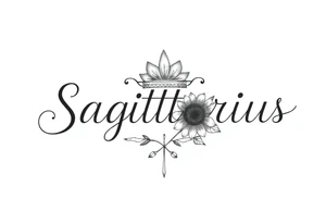 Sagittarius Genesis and a crown and sunflower tattoo idea
