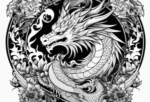 phoenix and dragon tattoo idea
