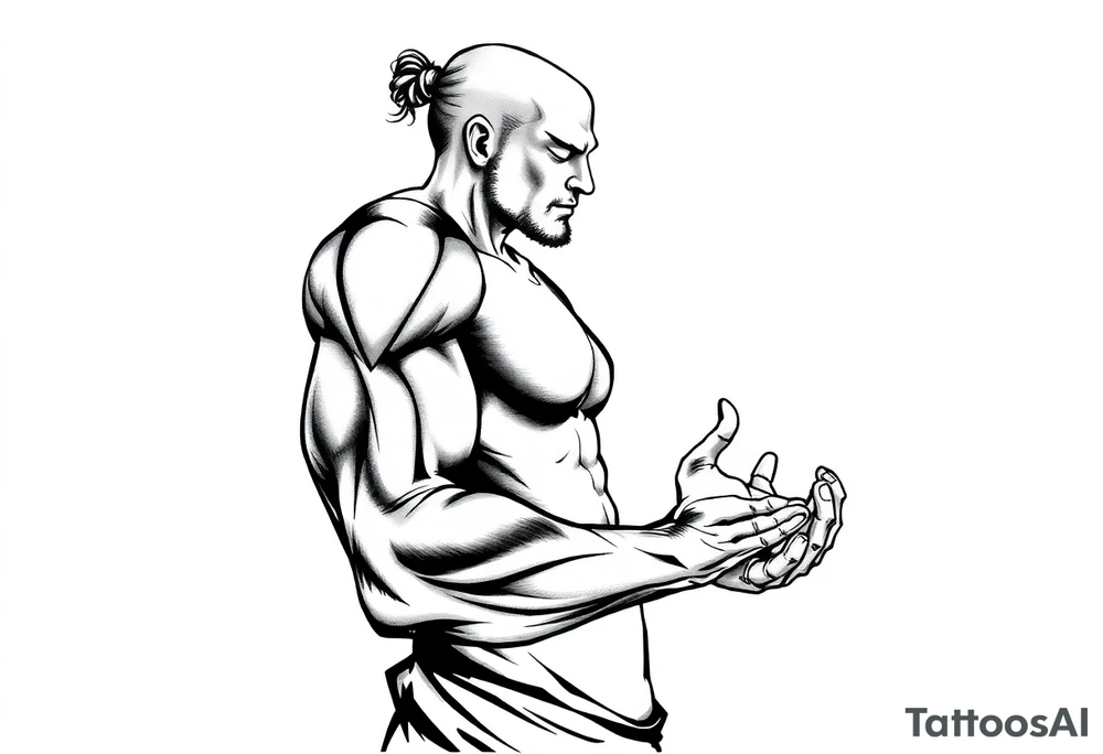 Meditating black figure tattoo idea