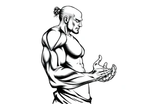 Meditating black figure tattoo idea