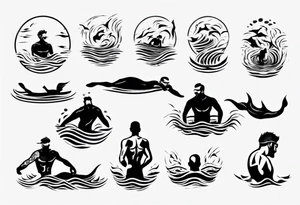 man swimming, no details tattoo idea