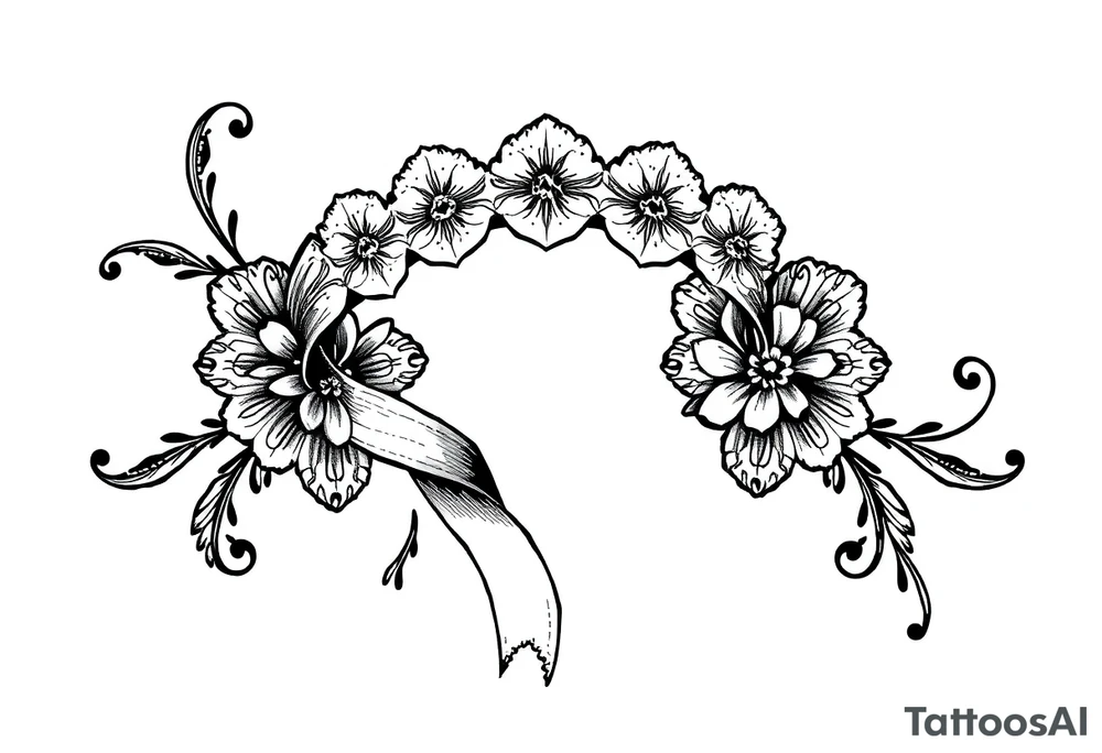 Lace ribbon tattoo idea