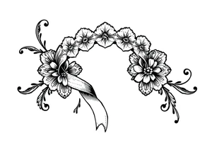Lace ribbon tattoo idea