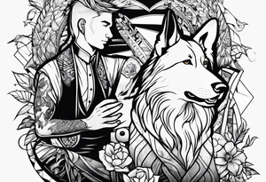 A man and his dog tattoo idea