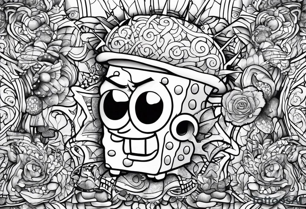 SpongeBob and brain tattoo idea