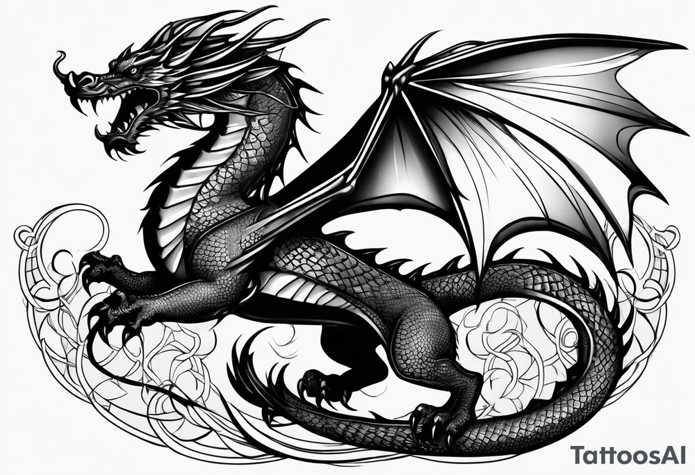 black dragon tattoo idea