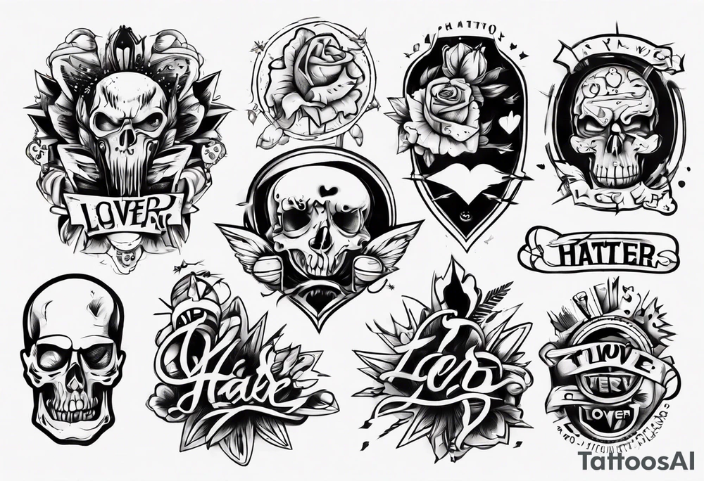 Hater lover tattoo idea
