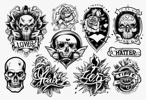 Hater lover tattoo idea
