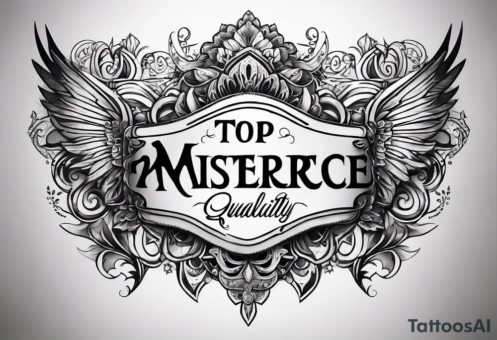 Full sternum tattoo lettering tattoo idea