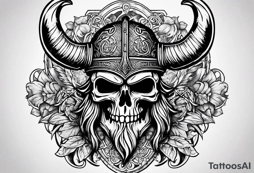 Viking skull tattoo idea