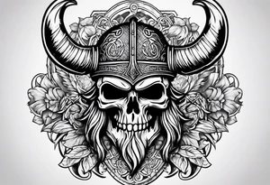 Viking skull tattoo idea