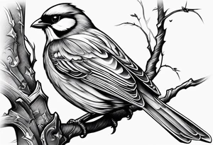 Bird resting on a cross tattoo idea