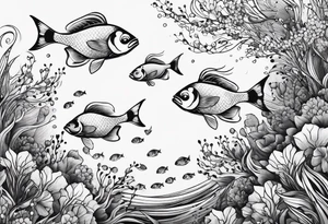 Shoal of tinyfish tattoo idea