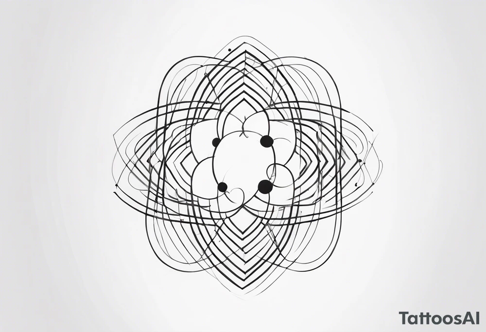 simple shape made from black dots and circles to go on upper arm/shoulder tattoo idea