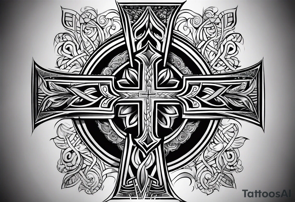 Samoan christian cross tattoo idea