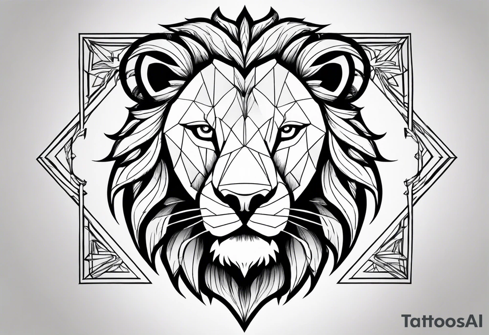 lion face, chest tattoo tattoo idea
