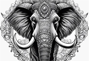 berserking strong mammoth head centerpiece tattoo idea