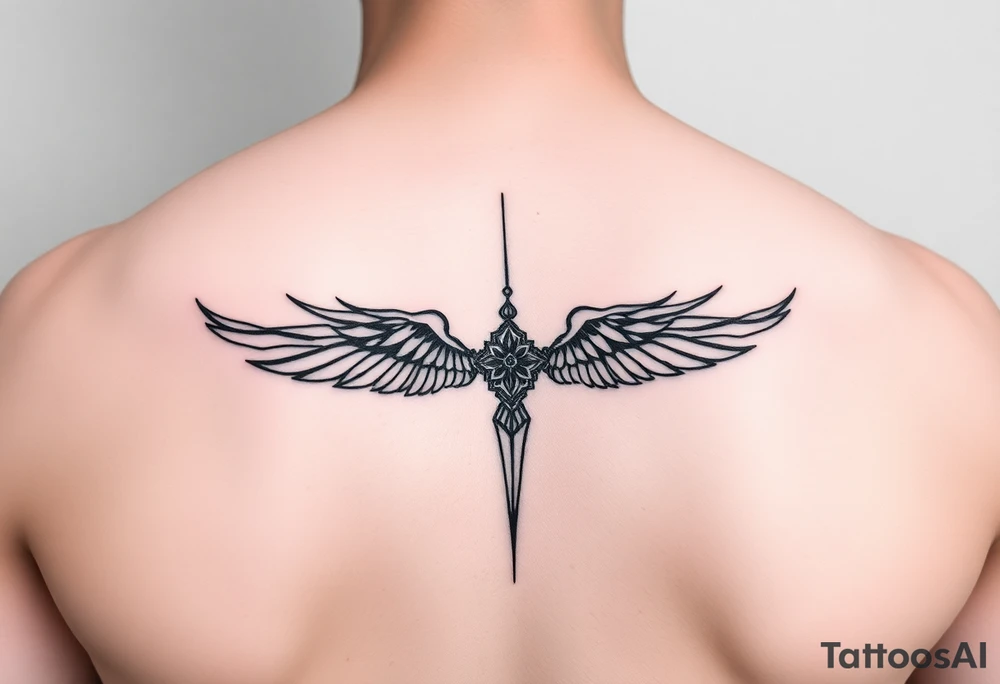 Create a minimalist black-ink tattoo design inspired by the philosophy of self-reliance and personal responsibility. The design should symbolize owning both successes and failures without crediting or blaming others, in an agnostic context. tattoo idea