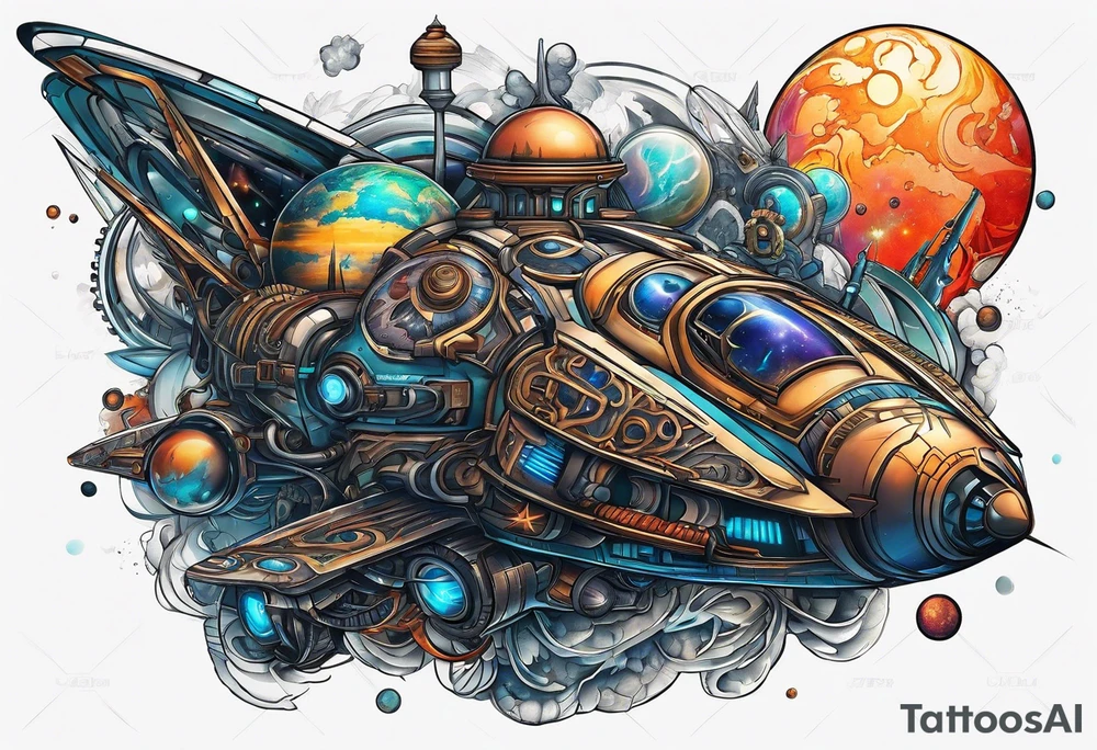 Space, city, planet. tattoo idea