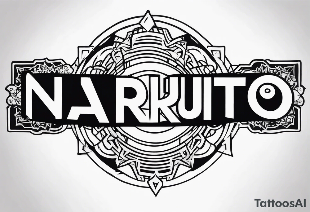 A naruto headband with the letters AR in the middle tattoo idea