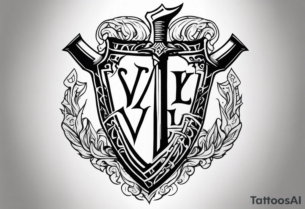 Valhalla sword shield 
 axe tattoo idea