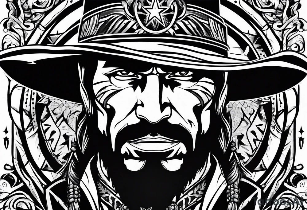western cowboy tattoo idea