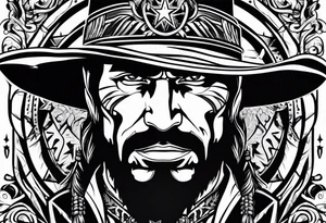 western cowboy tattoo idea