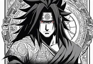 madara uchiha with thesharinganon thebackground tattoo idea