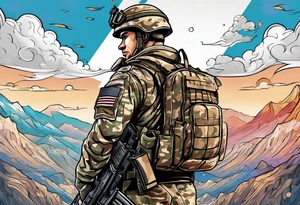 soldier reaching for the sky tattoo idea