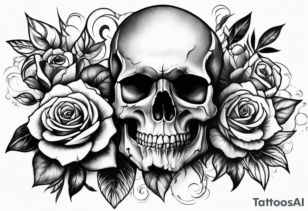 Skull Rose tattoo idea