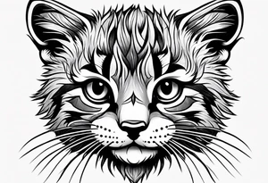 Super cute happy wildcat cub tattoo idea