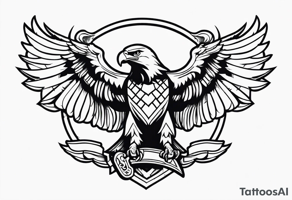 Eagle carrying sword tattoo idea