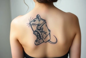 Japanese style tattoo with rat dressed as a Japanese warrior tattoo idea