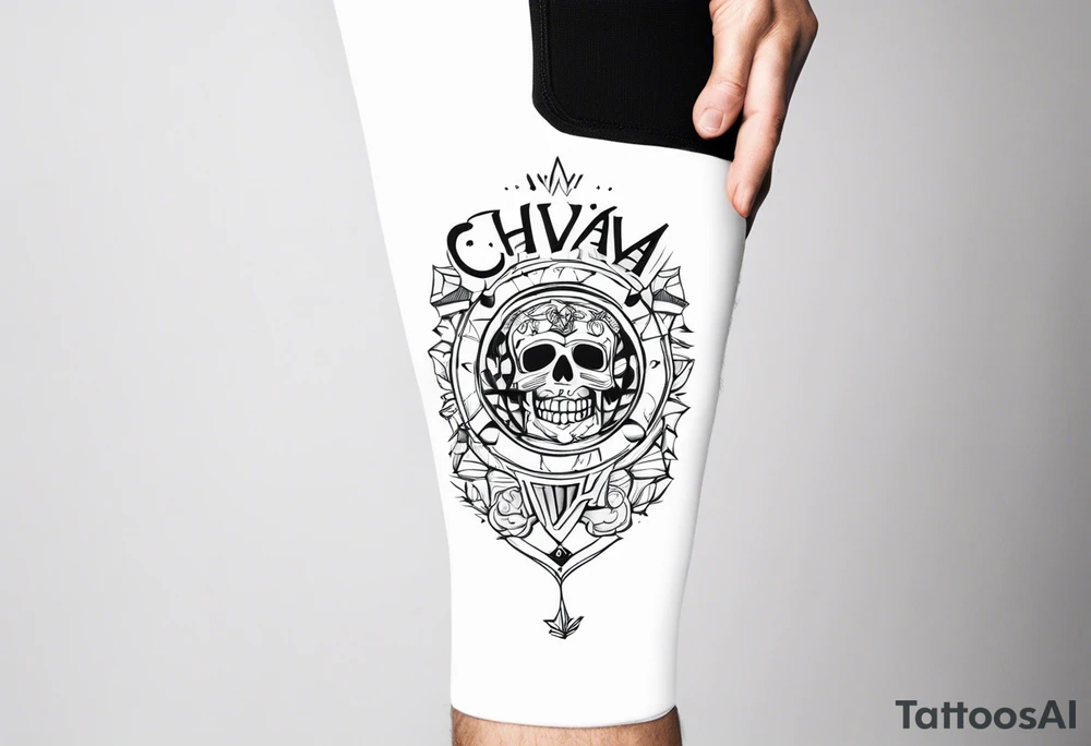 Left arm sleeve with the text “Chava JR” tattoo idea