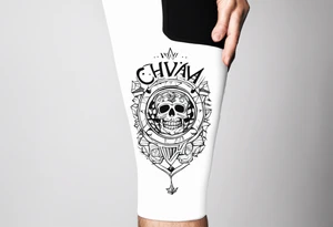 Left arm sleeve with the text “Chava JR” tattoo idea